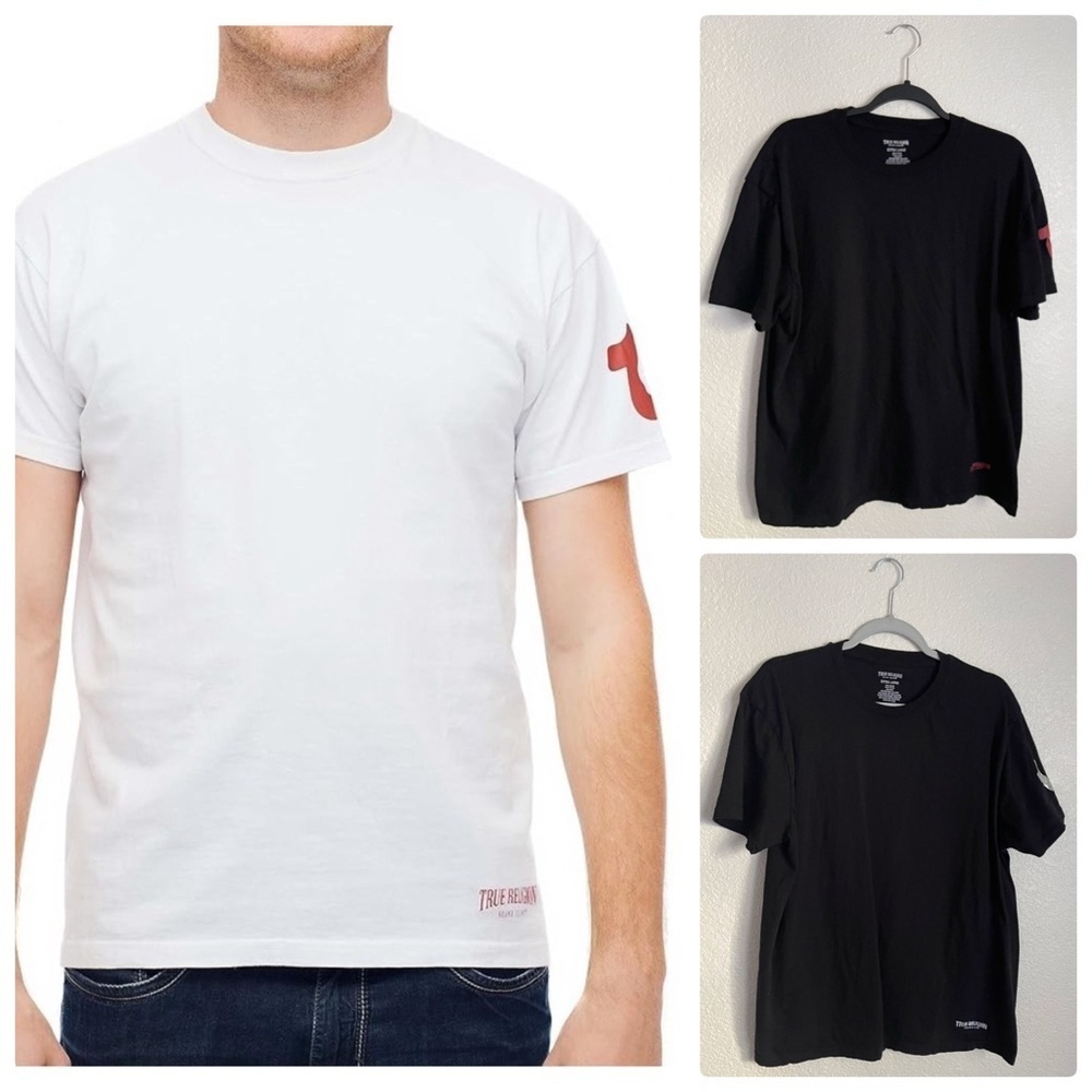 True Religion Men’s Crewneck Undershirt Tee Bundle of 2 Shirts XL Black